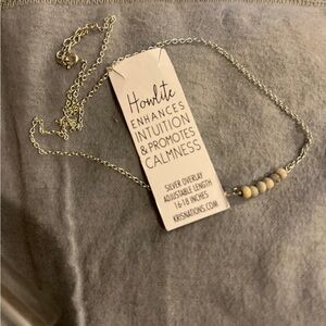 Kris Nations Mystic Bar Necklace in Silver Howlite